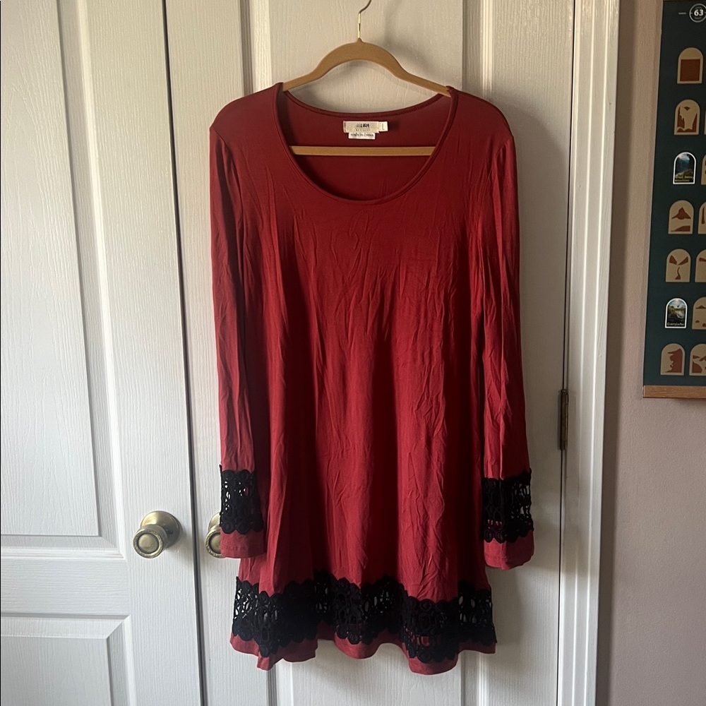 Lira Deep Red Casual Tunic